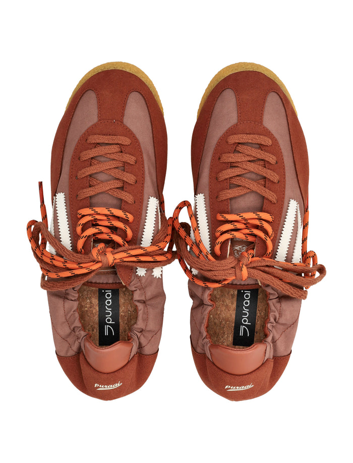Puraai Panther vegan lace-up sneakers Caramel Synthetic Sole