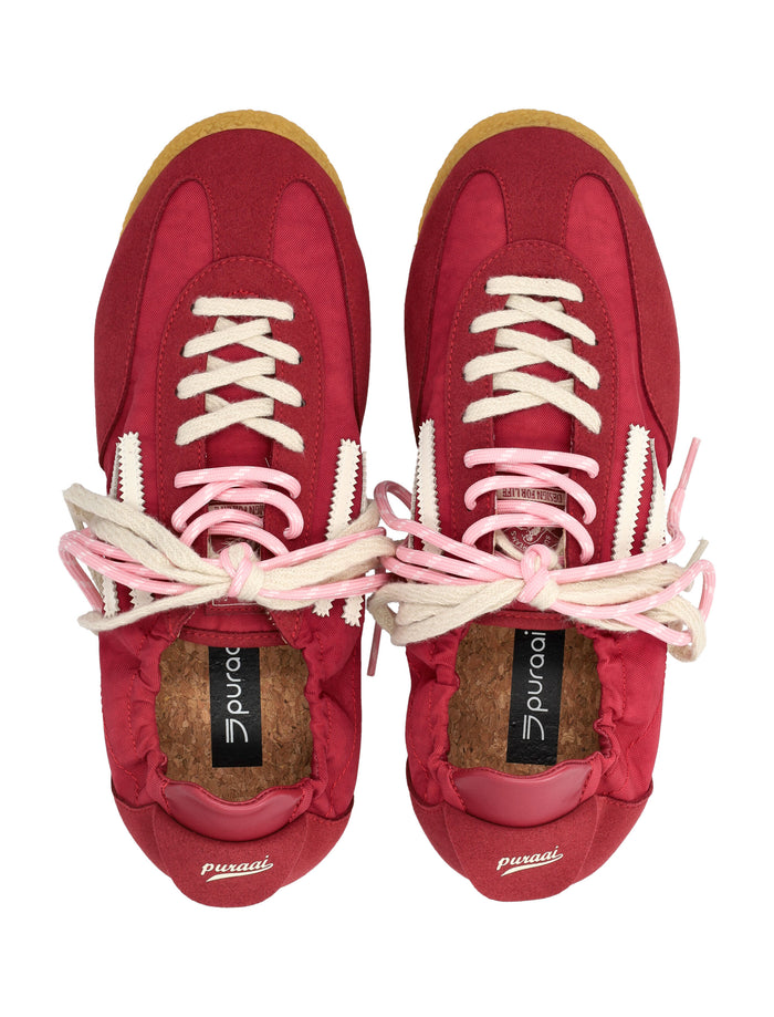 Puraai Panther vegan lace-up sneakers Burgundy Synthetic Sole