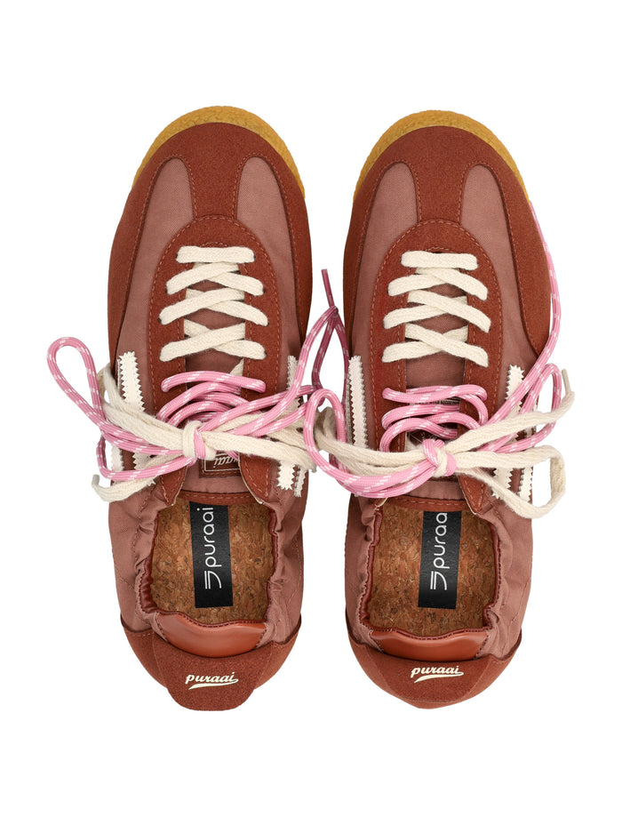 Puraai Panther vegan lace-up sneakers Brown Synthetic Sole