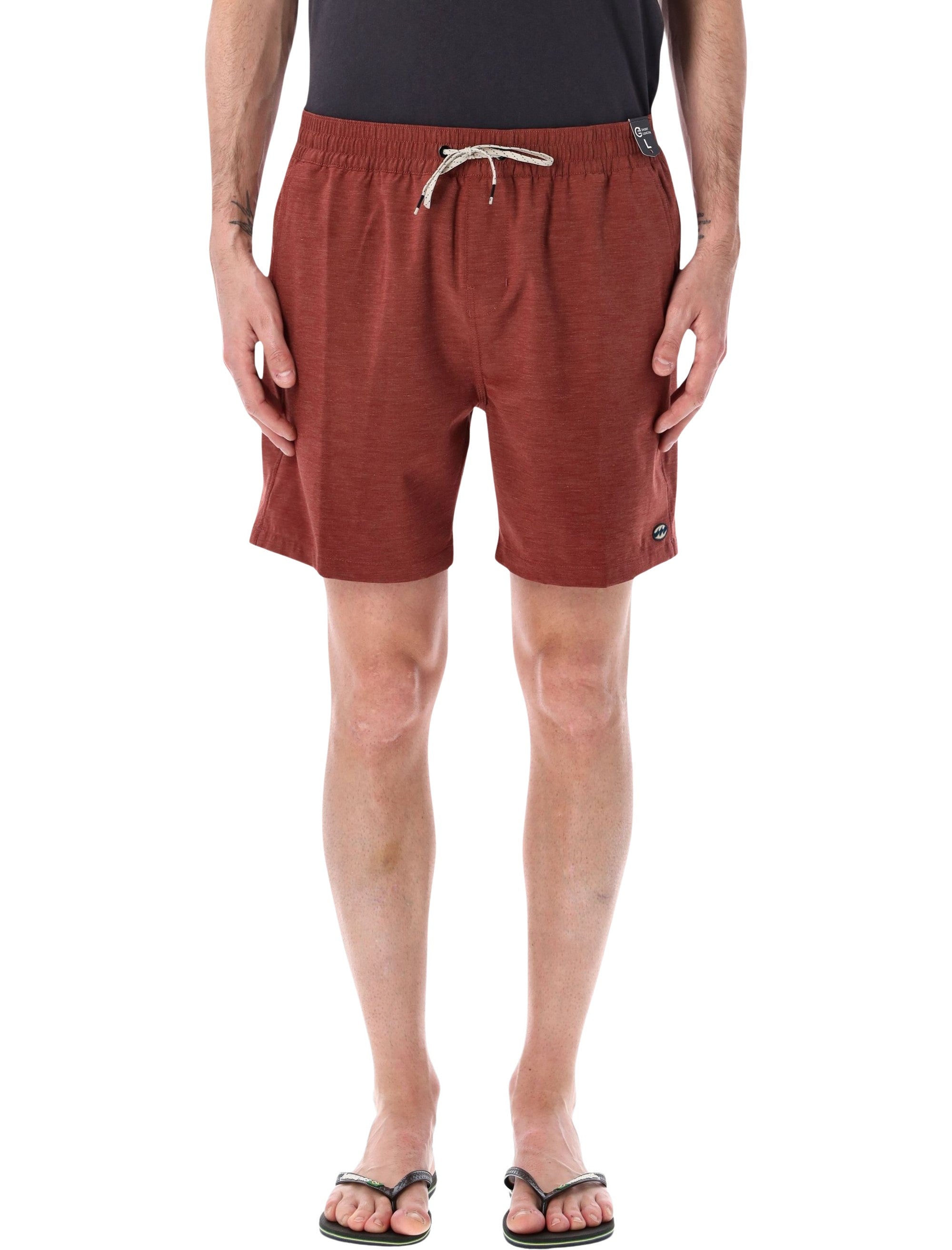 Billabong Every Other Day Layback 16 Swim Trunks Fire Red Recycled Polyester Swimwear