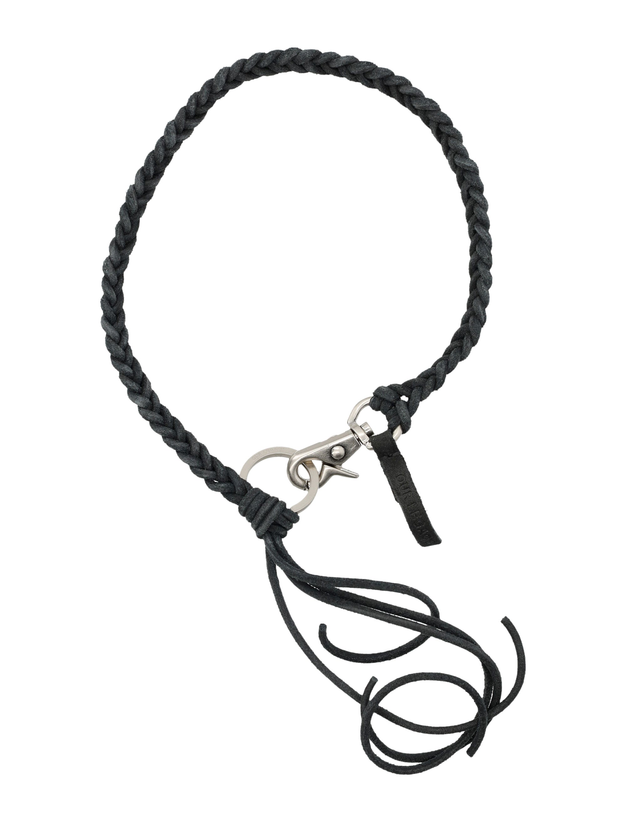 Our Legacy Black Braided Ladon Necklace Cow Leather