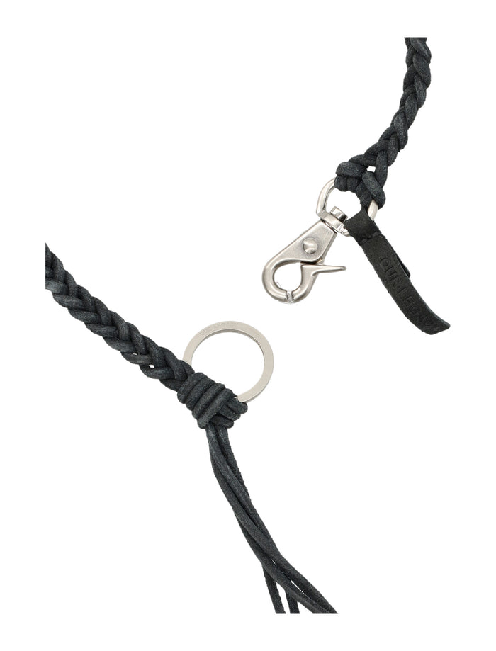 Our Legacy Black Braided Ladon Necklace Cow Leather