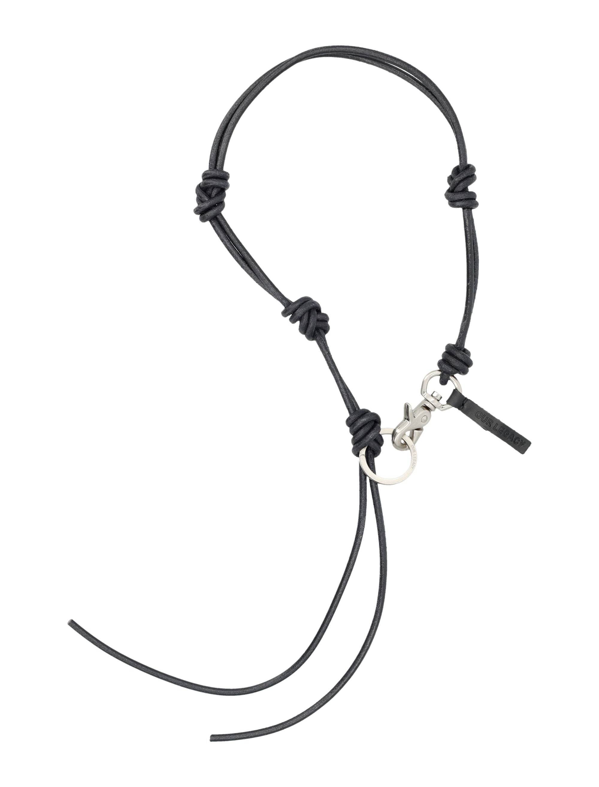 Our Legacy Udon Ladon Leather Necklace Black Cow
