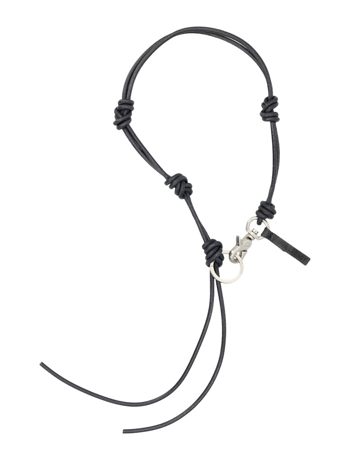 Our Legacy Udon Ladon Leather Necklace Black Cow