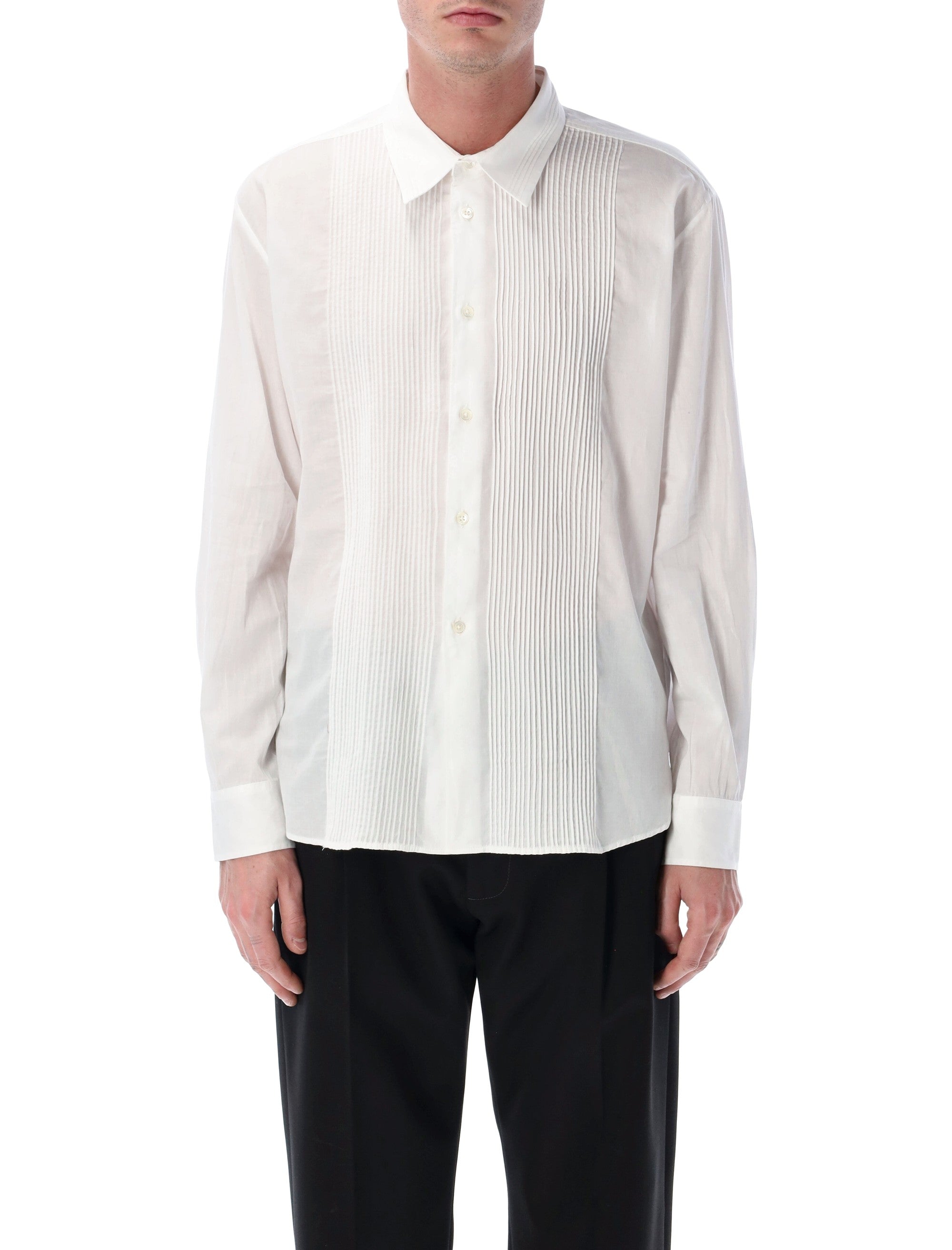 Our Legacy ivory pintuck cotton Promise shirt White