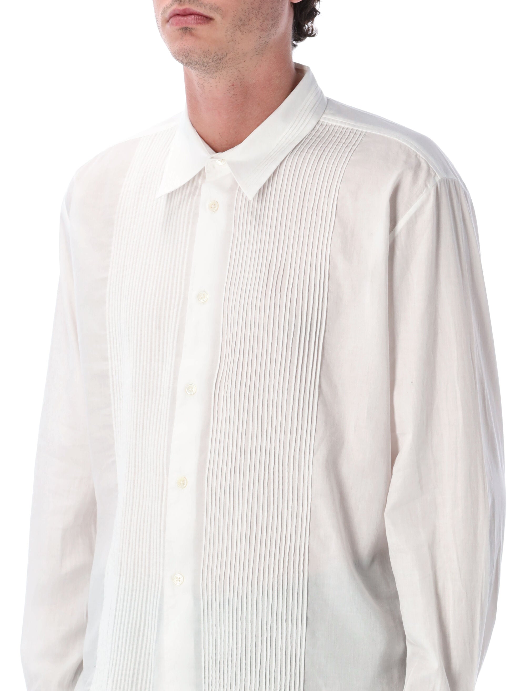 Our Legacy Ivory Pintuck Cotton Promise Shirt White