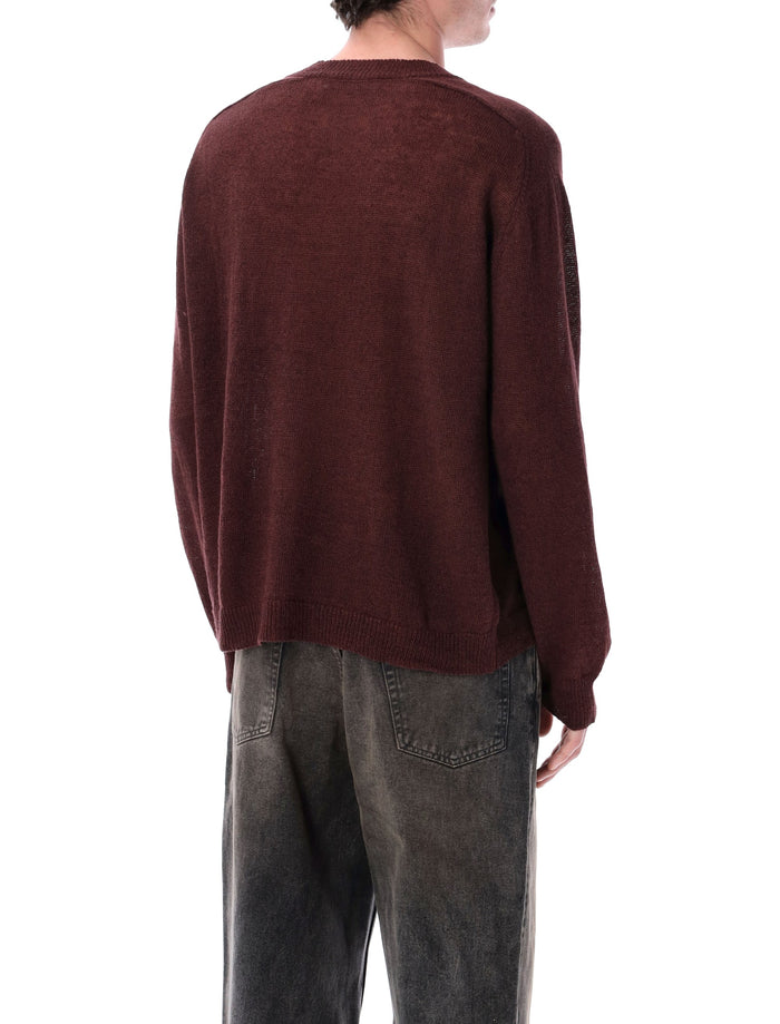 Our Legacy Rue V-Neck Sweater Cabernet Linen