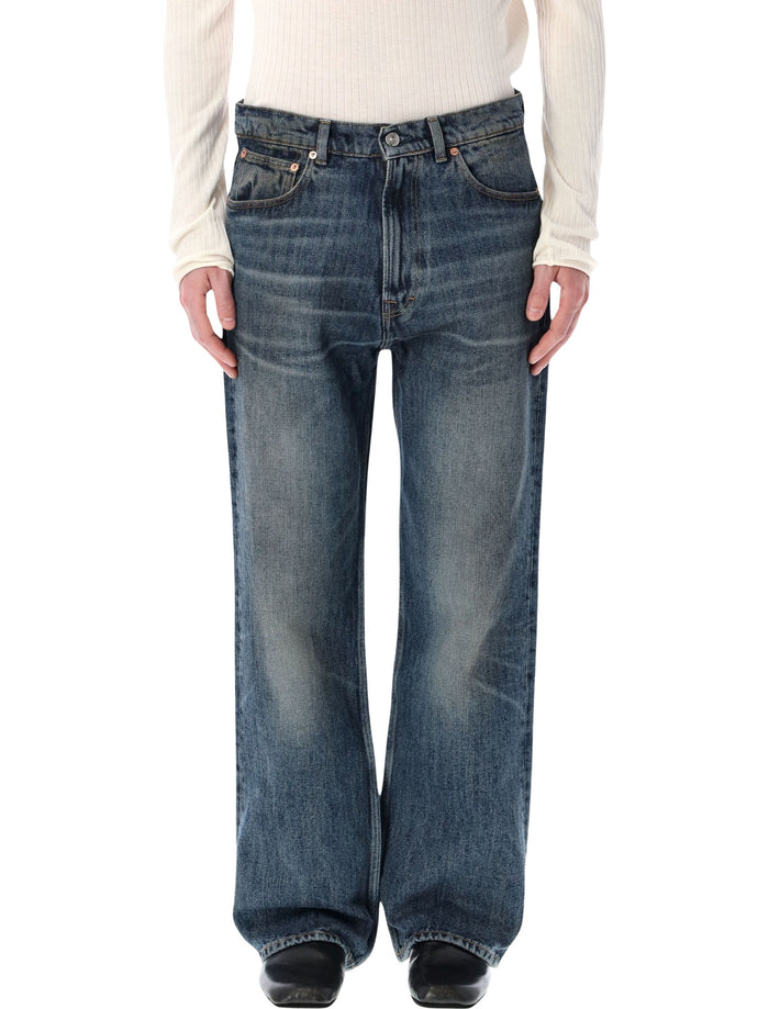 Our Legacy Third Cut wide straight jeans Blue Wash Cotton