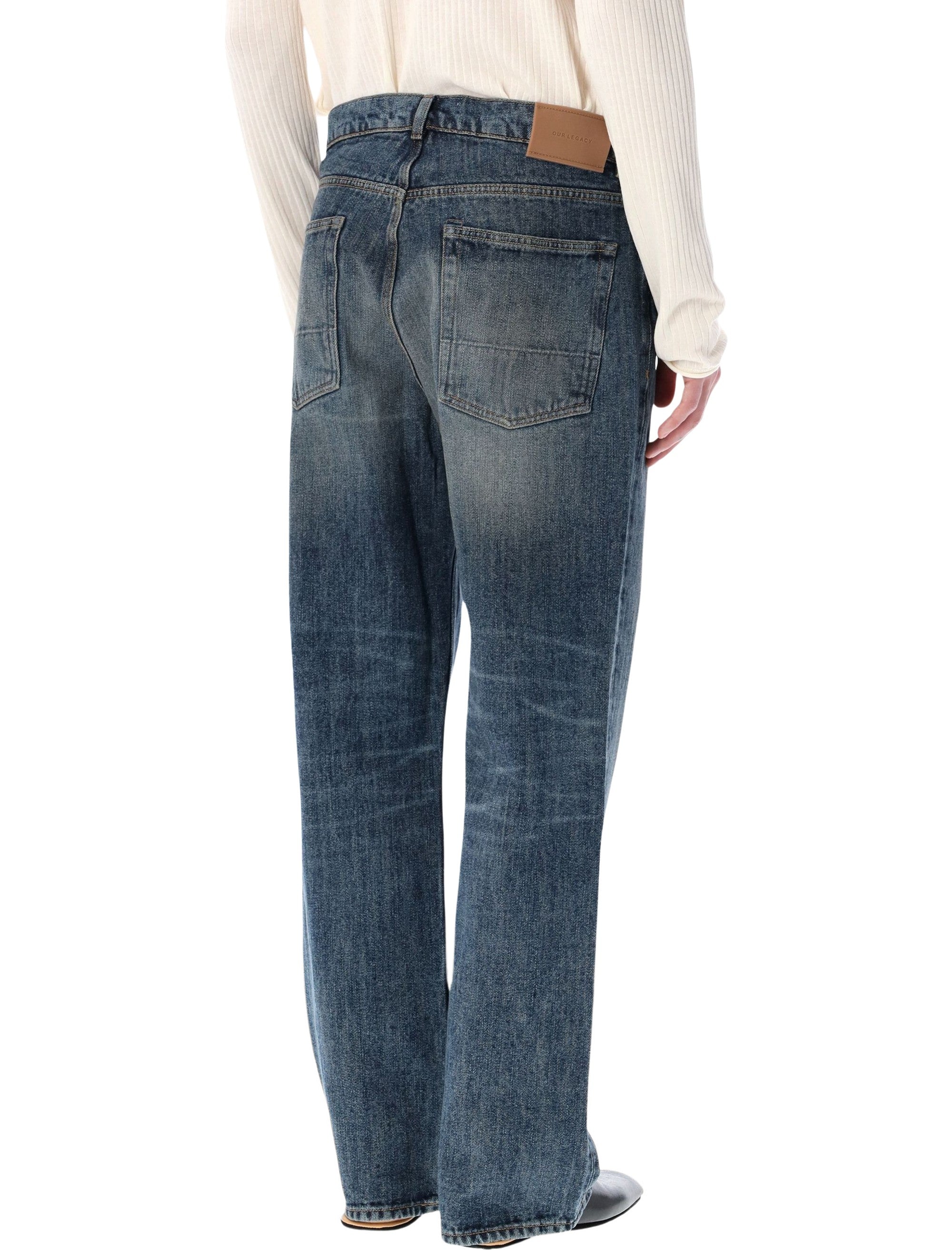 Our Legacy Third Cut wide straight jeans Blue Wash Cotton