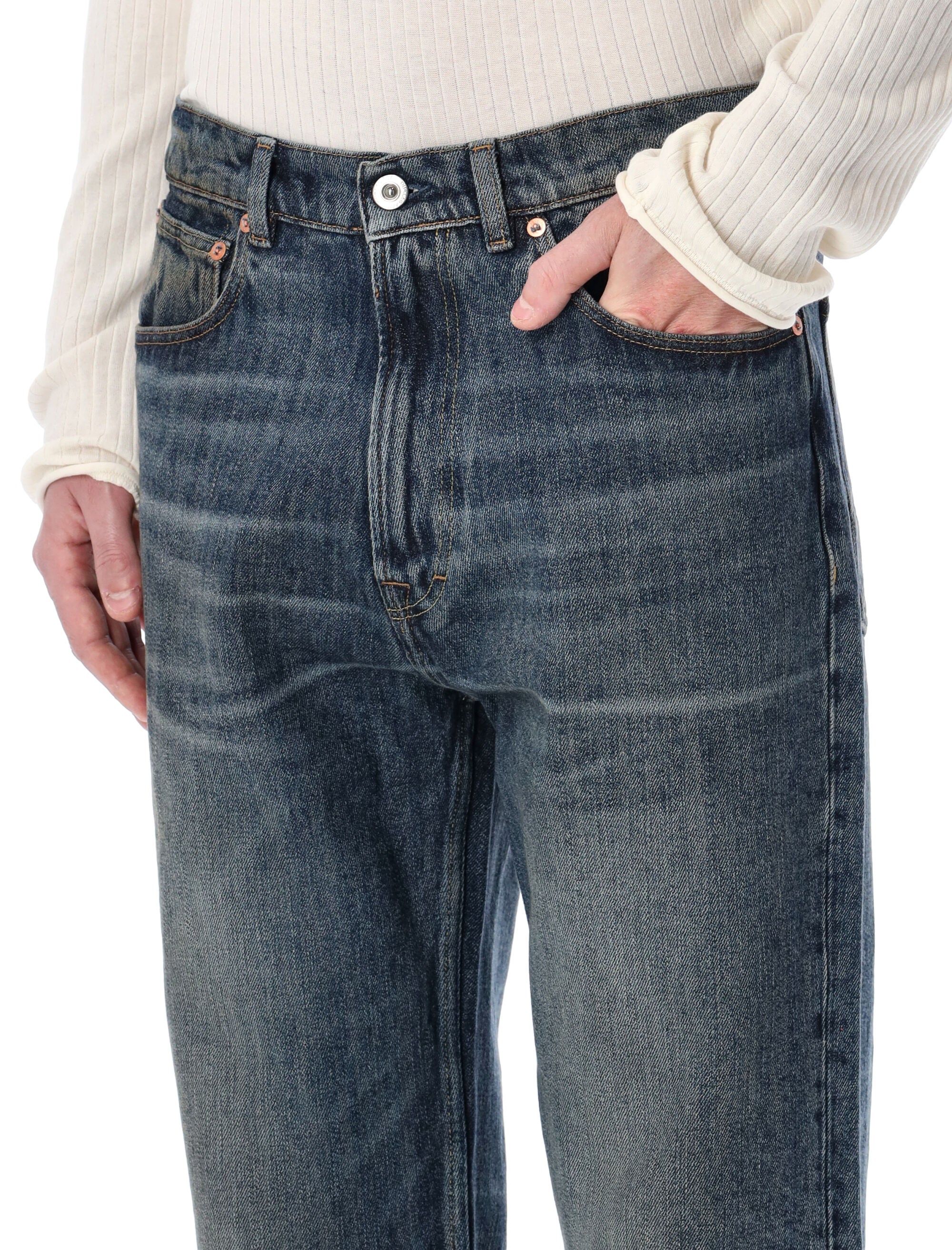 Our Legacy Third Cut wide straight jeans Blue Wash Cotton