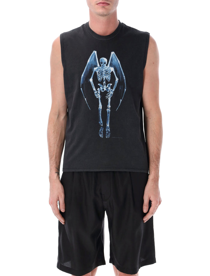 Our Legacy Breathe tank with Fallen Angel print Black Wash Cotton Tshirt