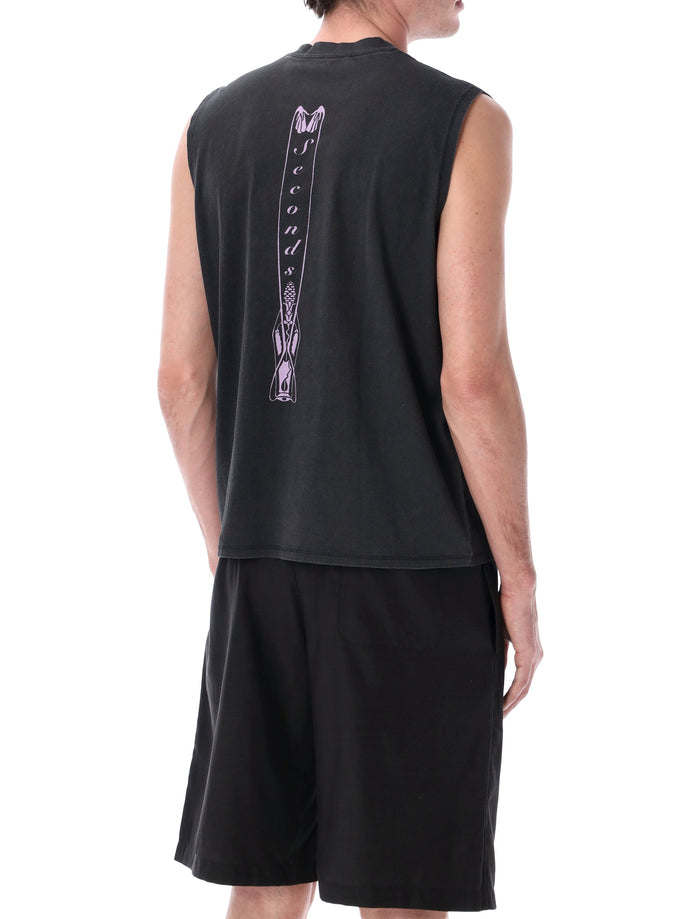 Our Legacy Breathe tank with Fallen Angel print Black Wash Cotton Tshirt