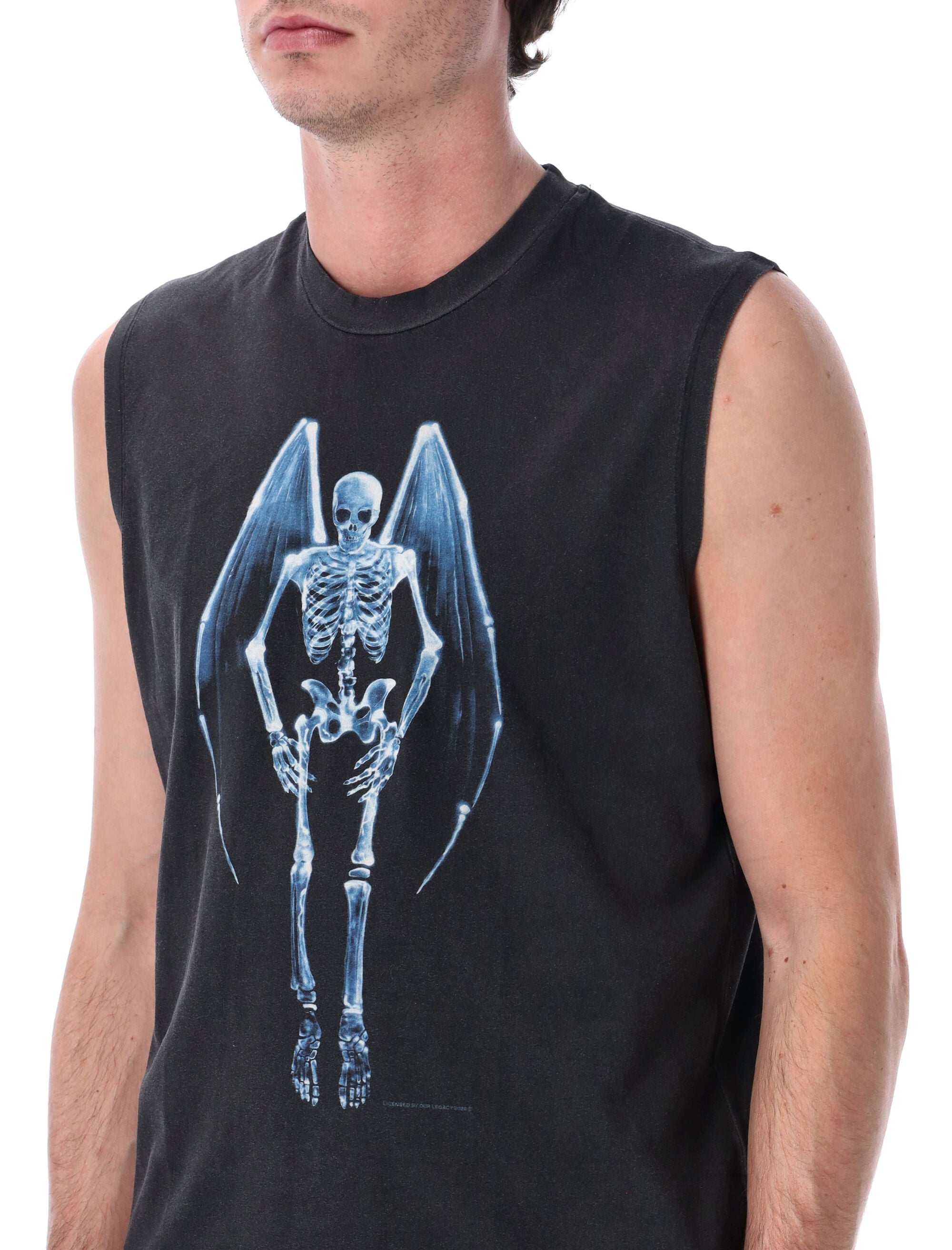 Our Legacy Breathe tank with Fallen Angel print Black Wash Cotton Tshirt
