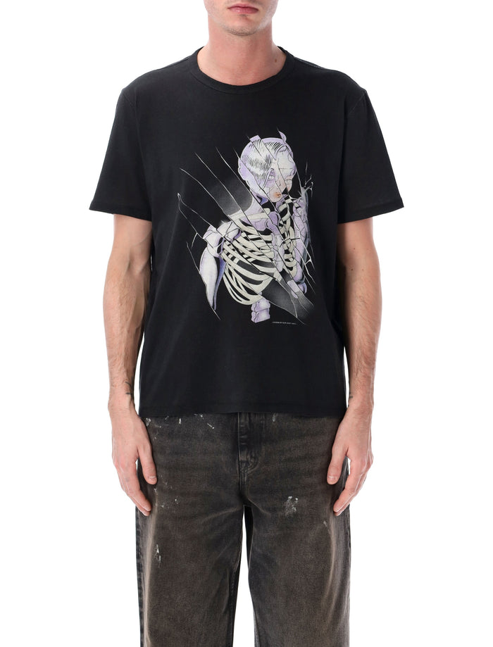 T-shirt New Box con stampa Cybernetic Angel di Our Legacy Black Wash Cotton Tshirt