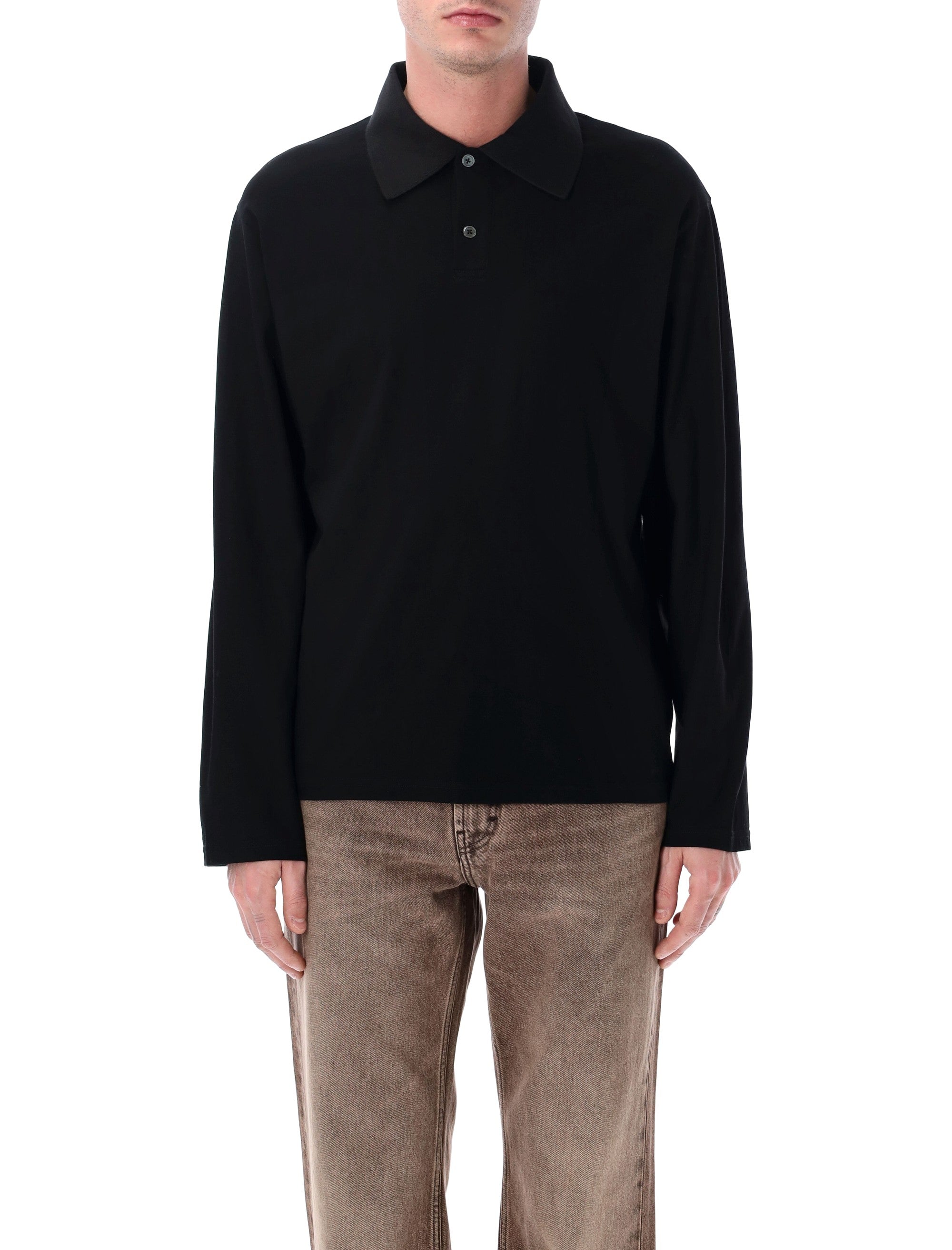 Our Legacy long sleeve Rugby tee Black Cotton Tshirt