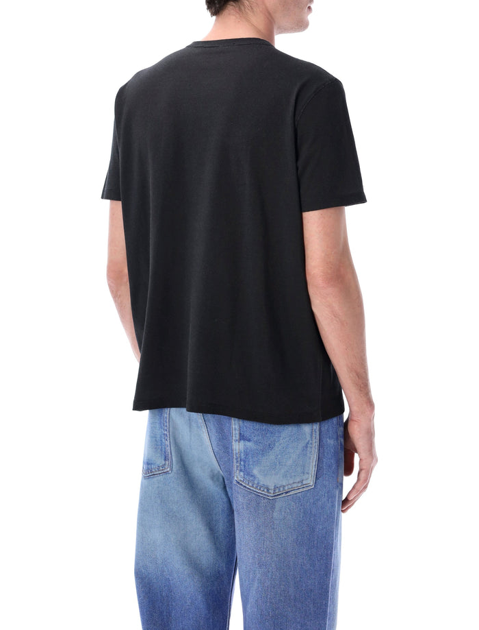 Our Legacy New Box T-Shirt With Fallen Angel Print Black Wash Cotton Tshirt