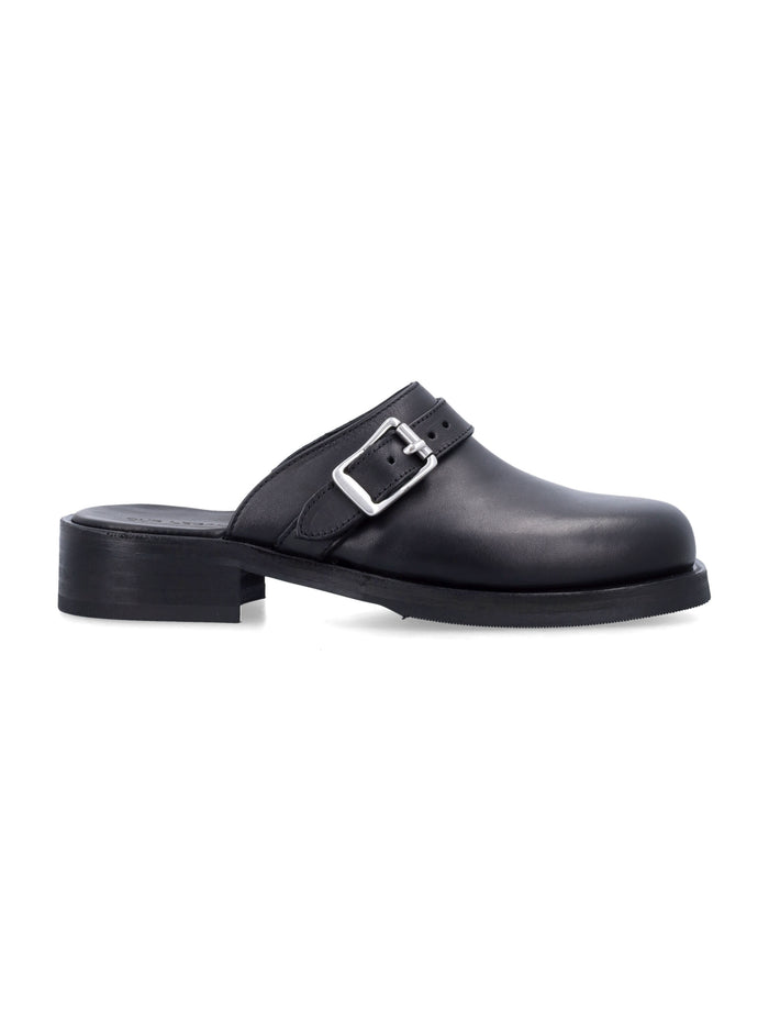 Our Legacy Camion leather mule with buckle Black Upper Mules