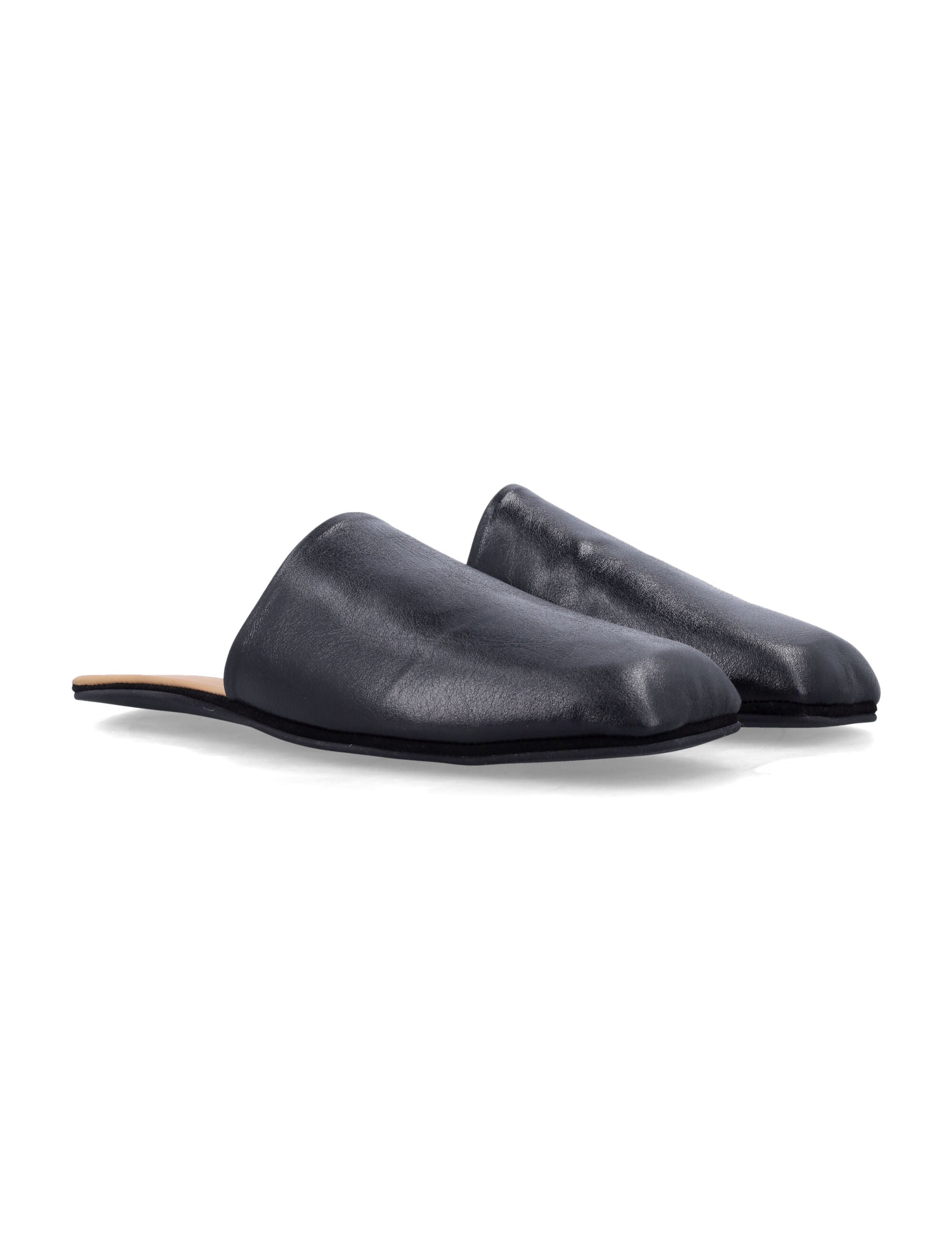 Our Legacy Cigarr Black Leather Slippers Cow