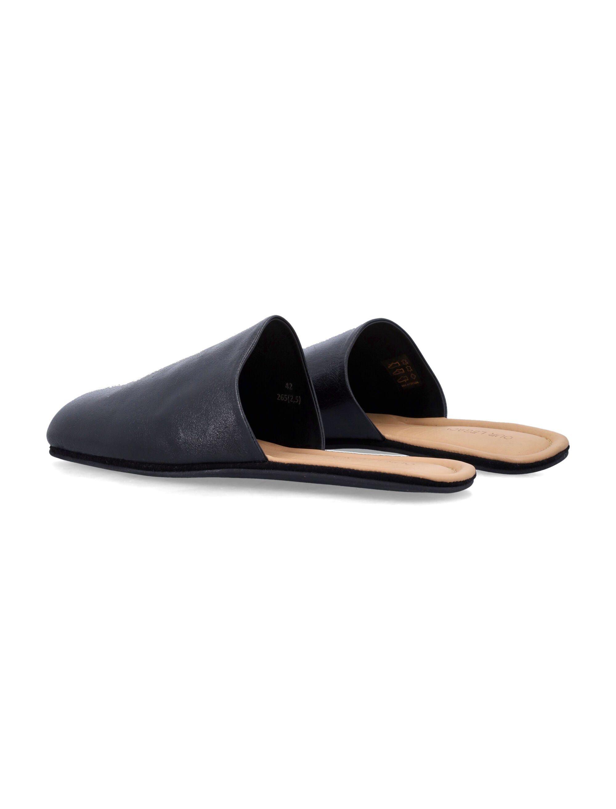 Our Legacy Cigarr Black Leather Slippers Cow