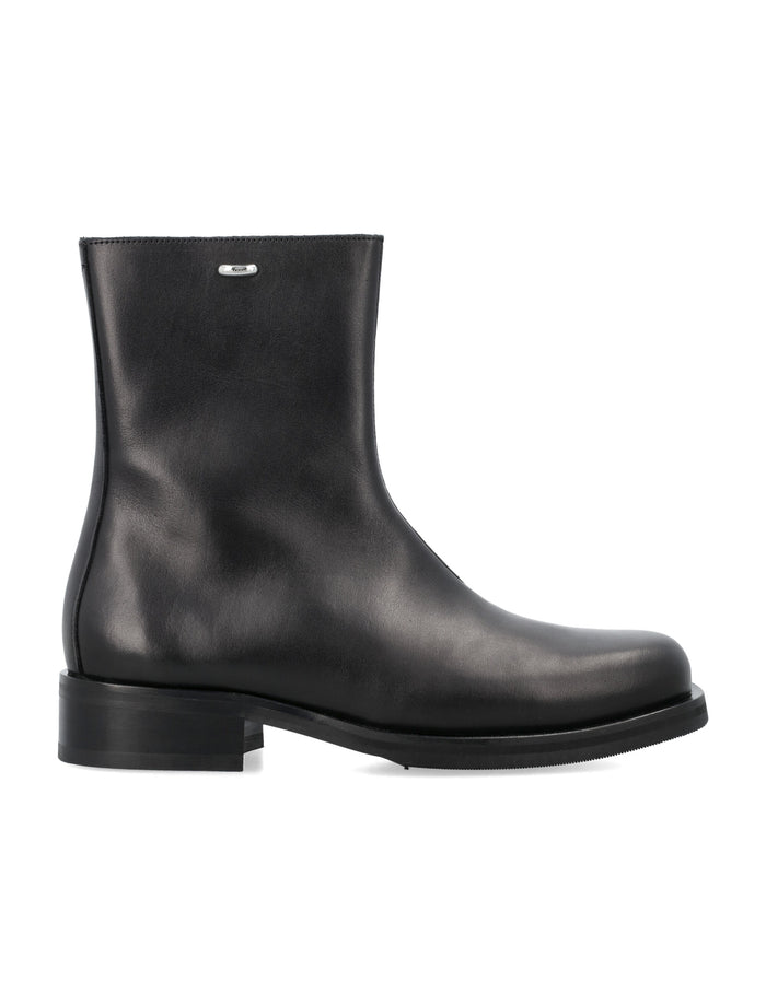 Our Legacy Camion leather boots with zip Black Cow Sole