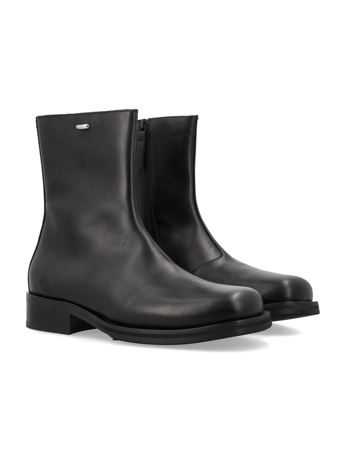 Our Legacy Camion leather boots with zip Black Cow Sole