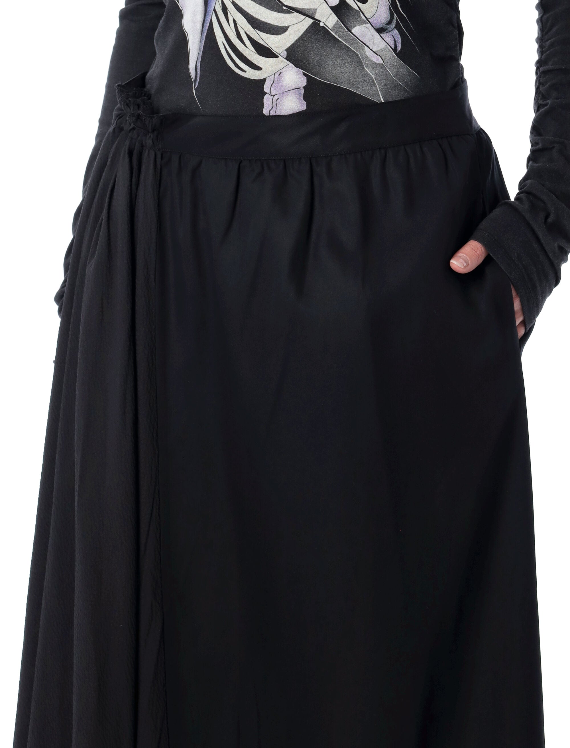 Our Legacy draping black Beach skirt Lyocell