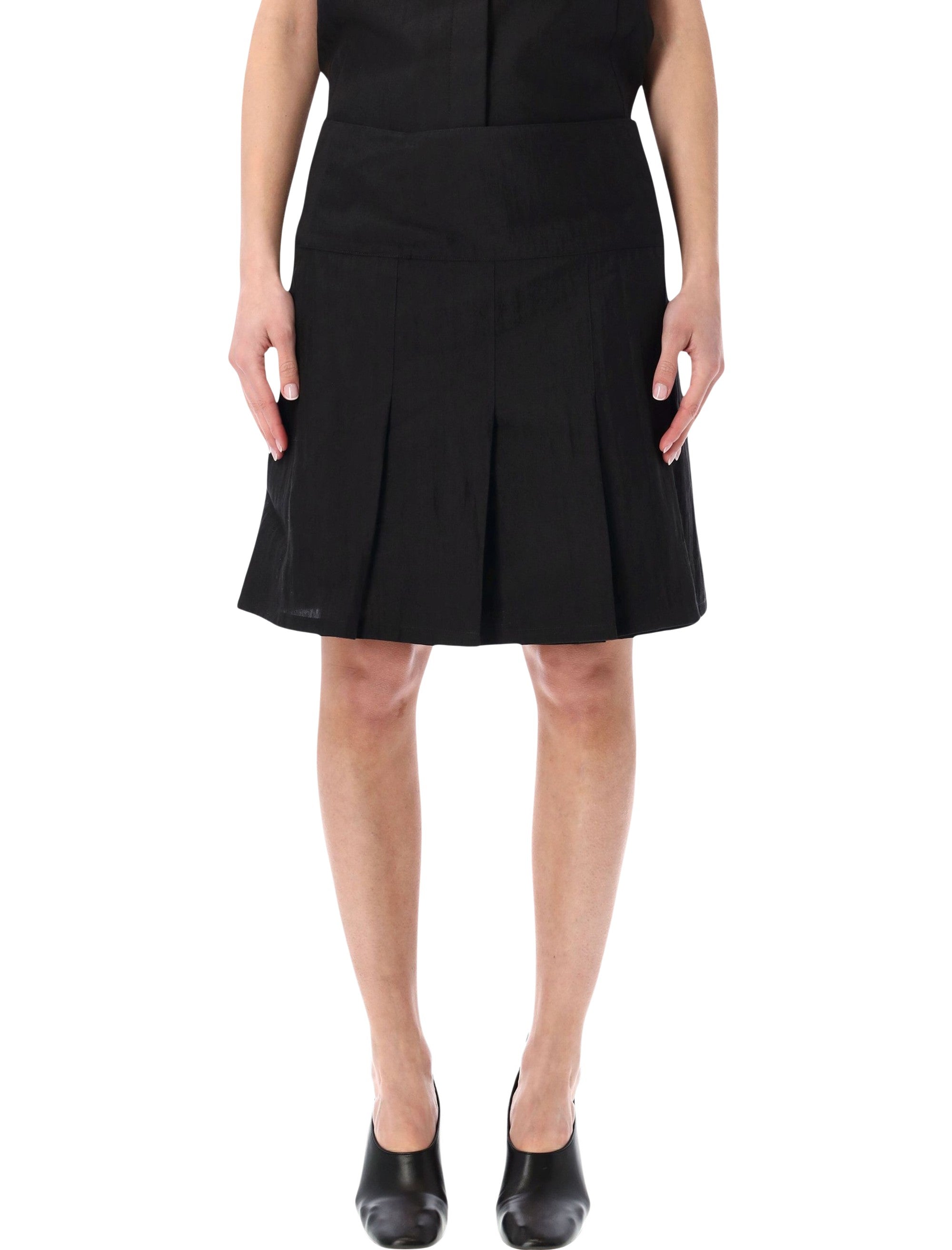 Our Legacy Soot Black Linen Blend Girdle Skirt