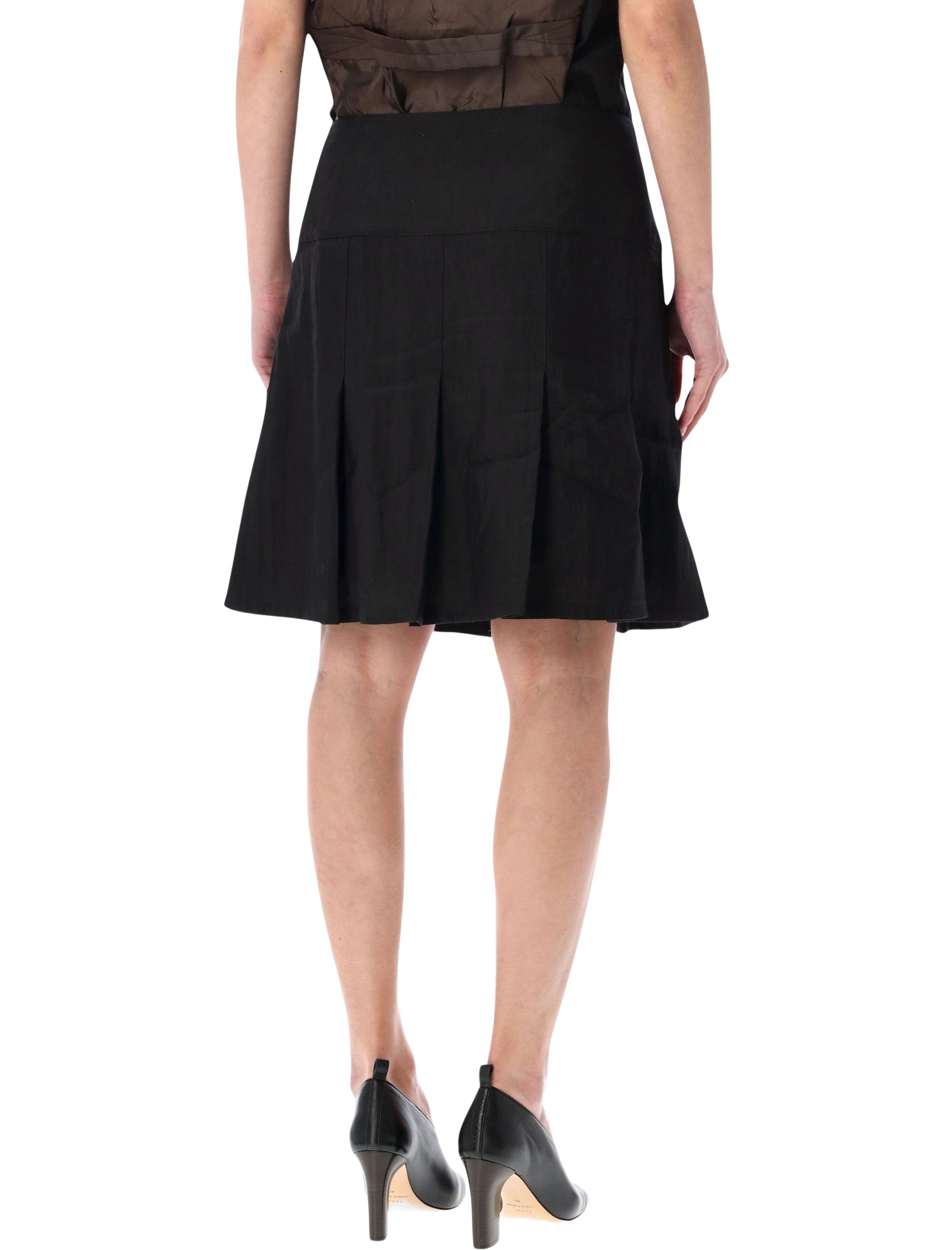 Our Legacy Soot Black Linen Blend Girdle Skirt