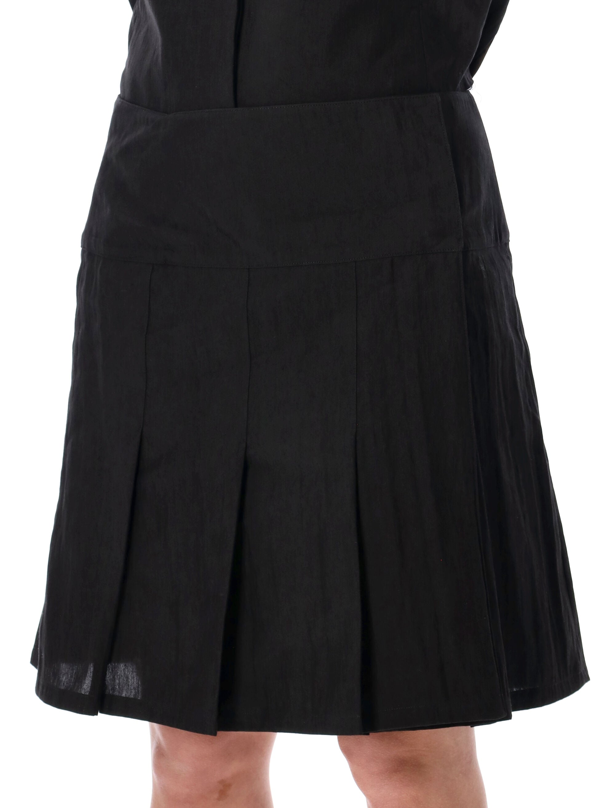 Our Legacy Soot Black Linen Blend Girdle Skirt