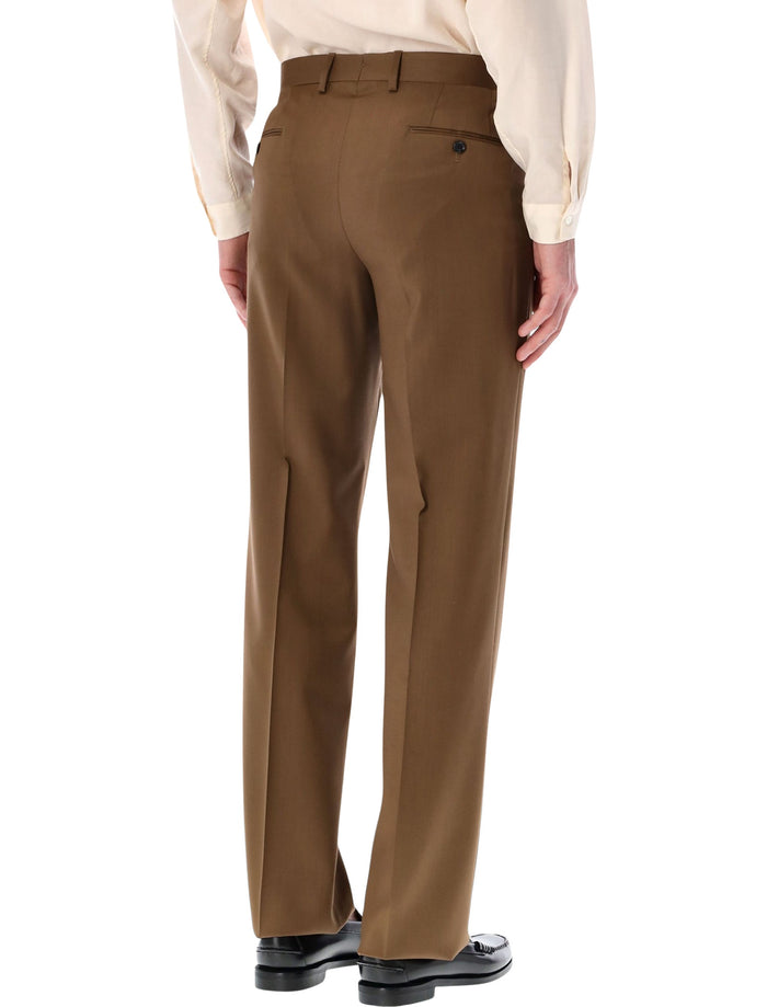 Lardini stretch crepe formal trousers Brown Virgin Wool Pant
