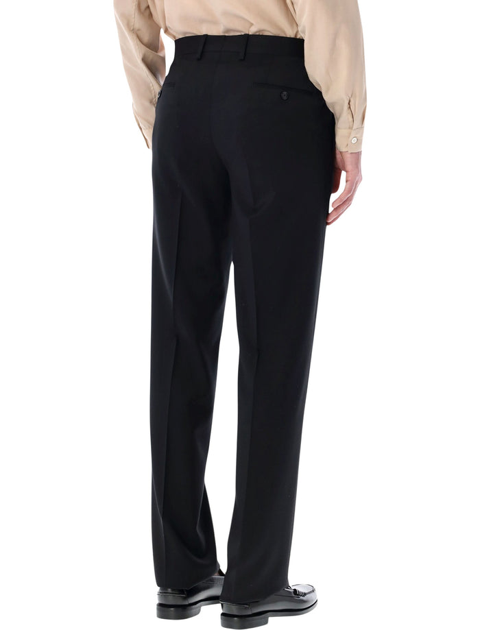 Lardini stretch crepe formal trousers Black Virgin Wool Pant