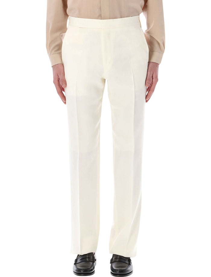 Lardini ivory EcoVero elegant trousers Avorio Viscose Pant