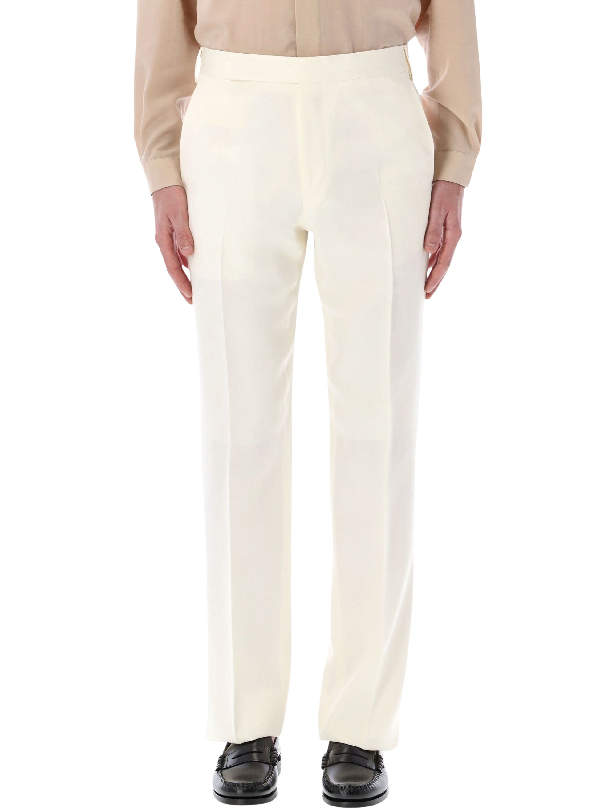 Lardini Ivory Ecovero Elegant Trousers Avorio Viscose