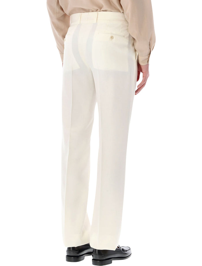Lardini ivory EcoVero elegant trousers Avorio Viscose Pant