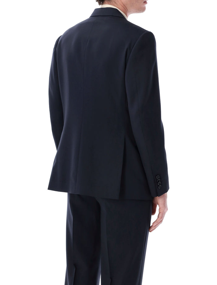 Lardini Soirée double-breasted navy wool jacket Virgin Lining Blazer