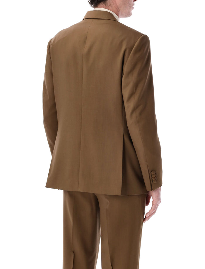 Lardini Soirée double-breasted brown wool jacket Virgin Lining Blazer