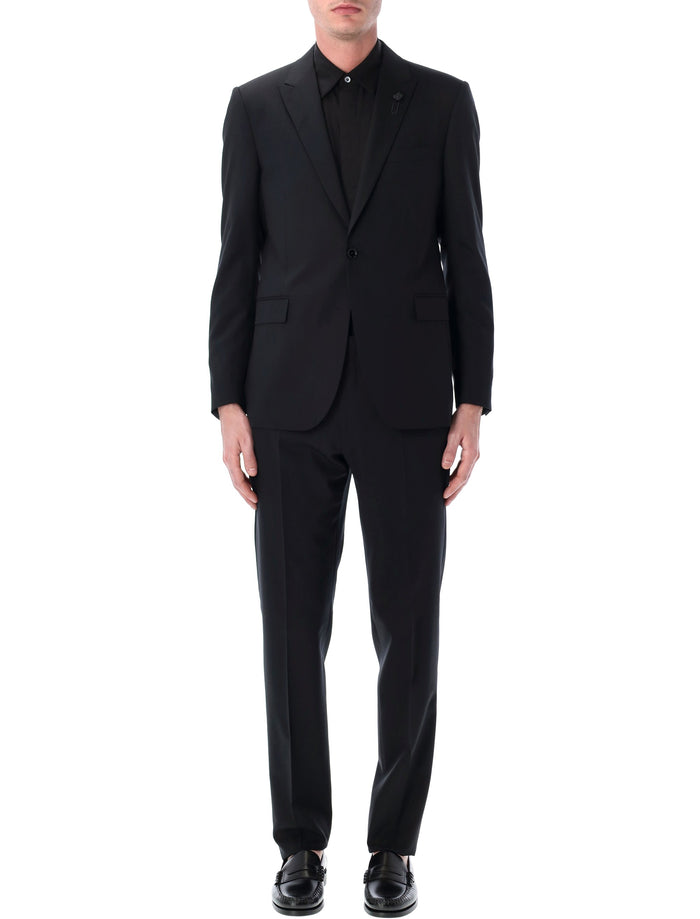Lardini Soirée stretch wool suit Black