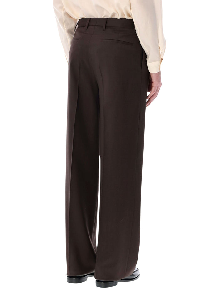 Lardini brown sartorial pleated trousers Virgin Wool Pant