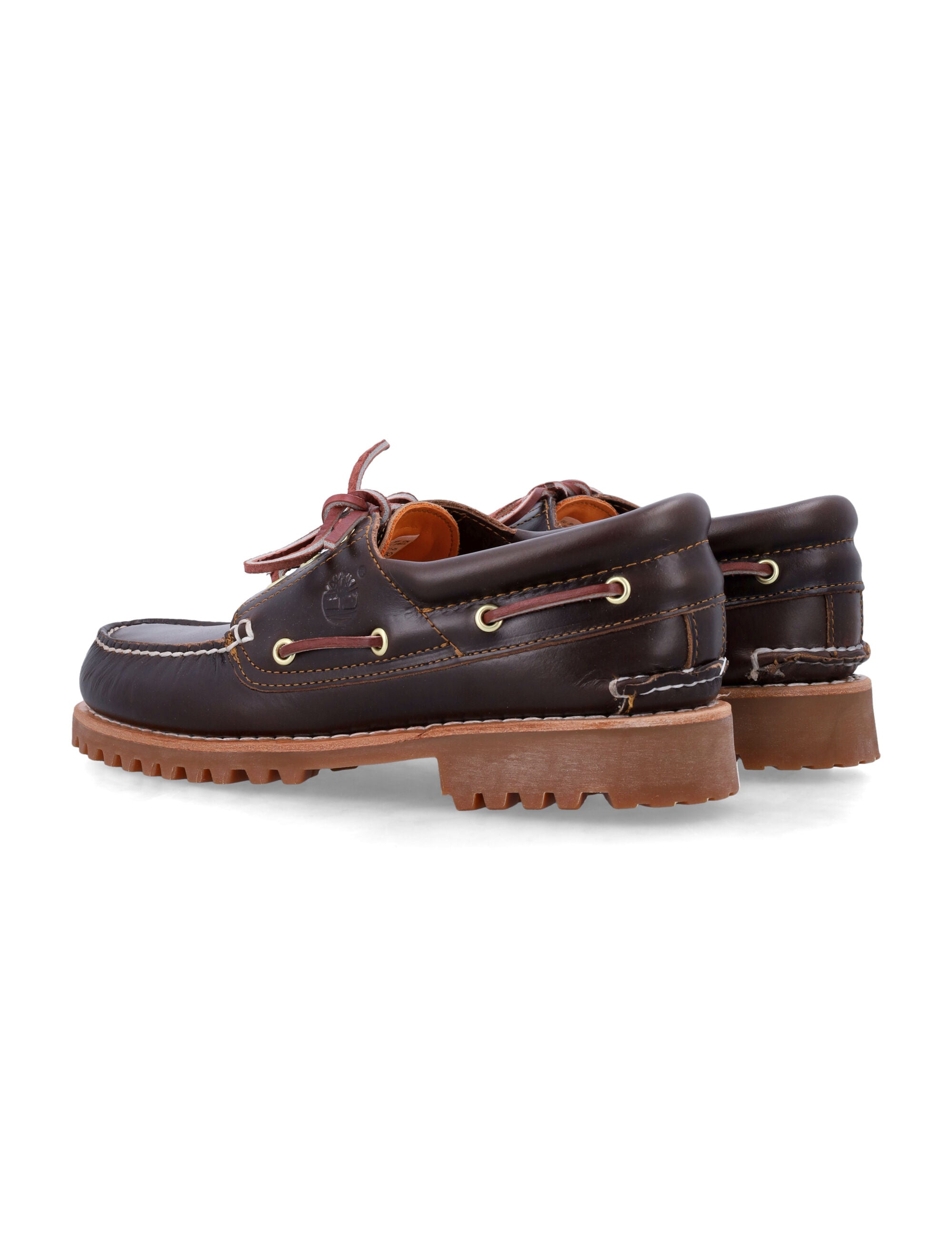 Timberland 3-Eye lug boat shoes Brown Leather Sole Loafers