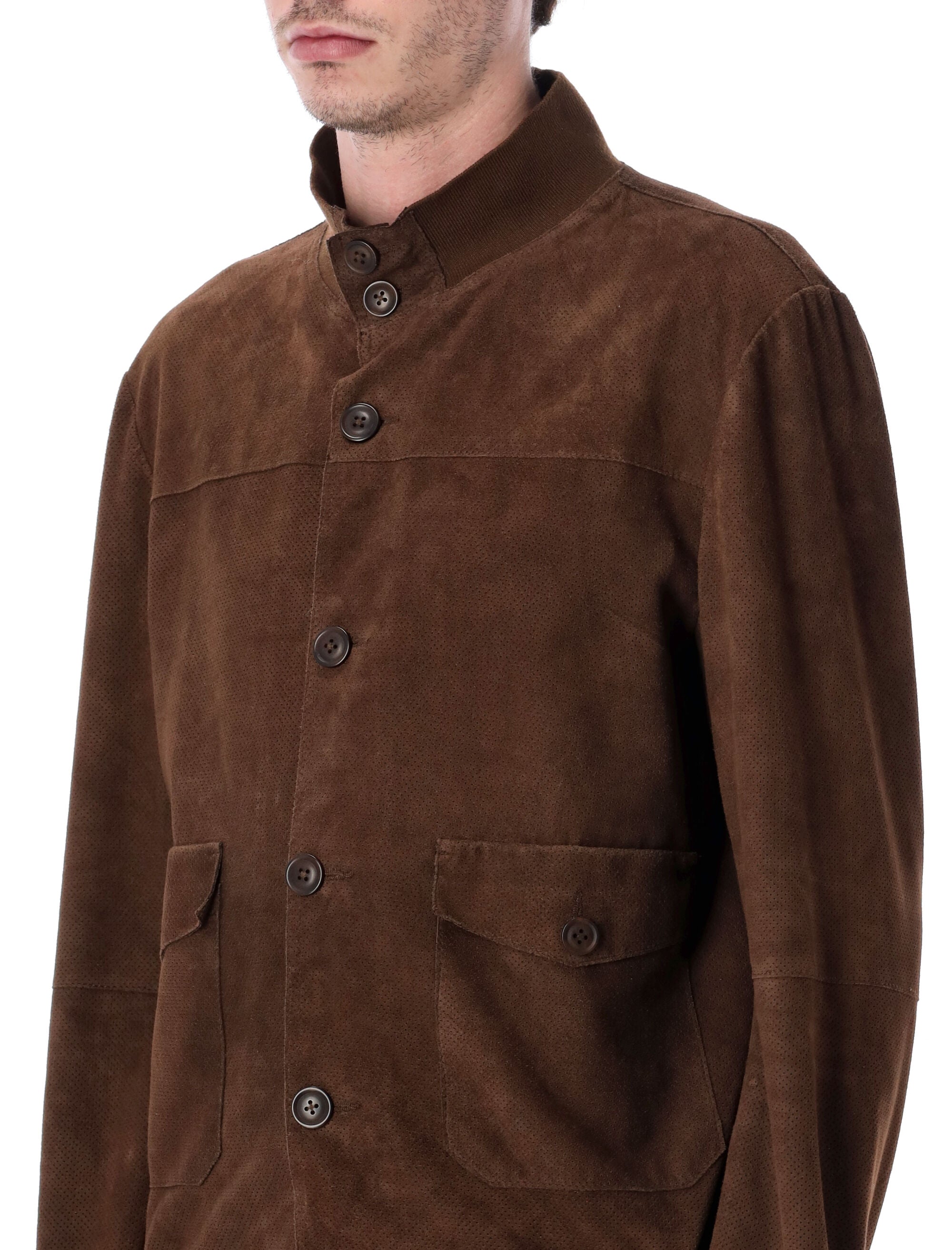 Sword 6.6.44 perforated suede jacket Testa Di Moro Ovine Leather