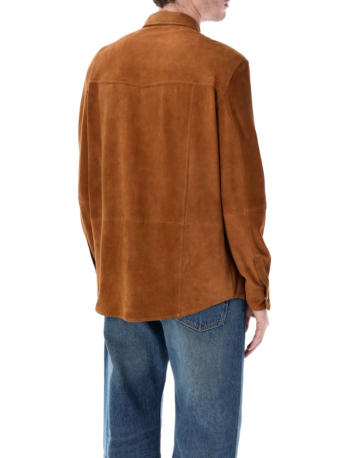 Sword 6.6.44 suede texan shirt Cognac Ovine Leather