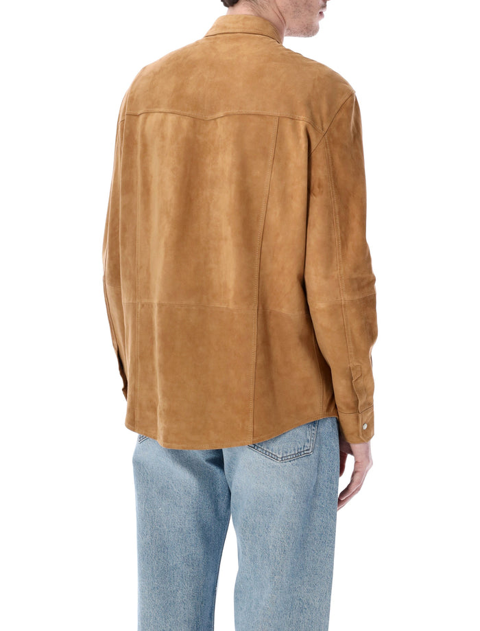 Sword 6.6.44 suede texan shirt Camel Ovine Leather