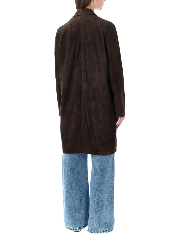 Sword Suede Leather Coat Cafeine Ovine