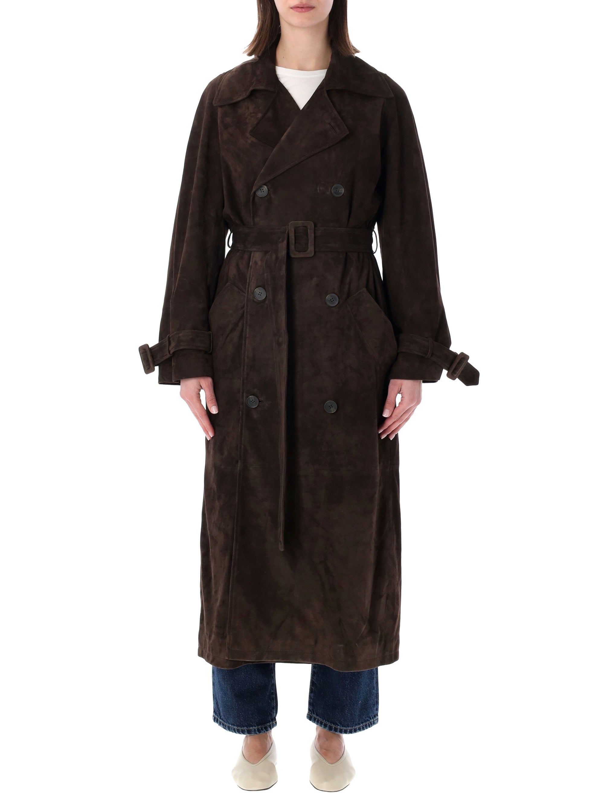 Sword suede leather trench coat Cafeine Ovine Jacket