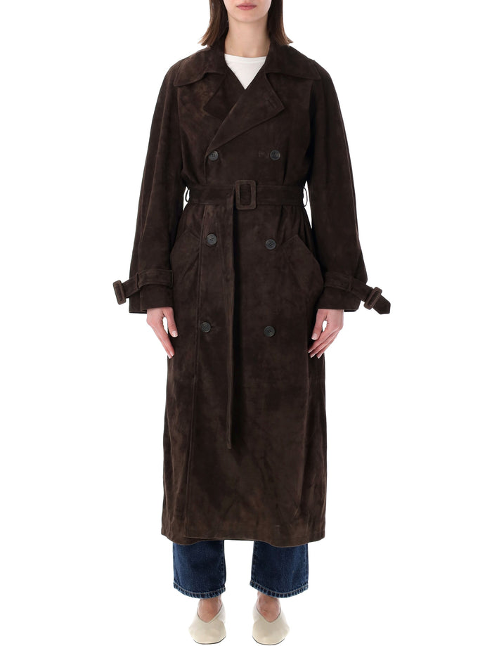 Sword suede leather trench coat Cafeine Ovine Jacket