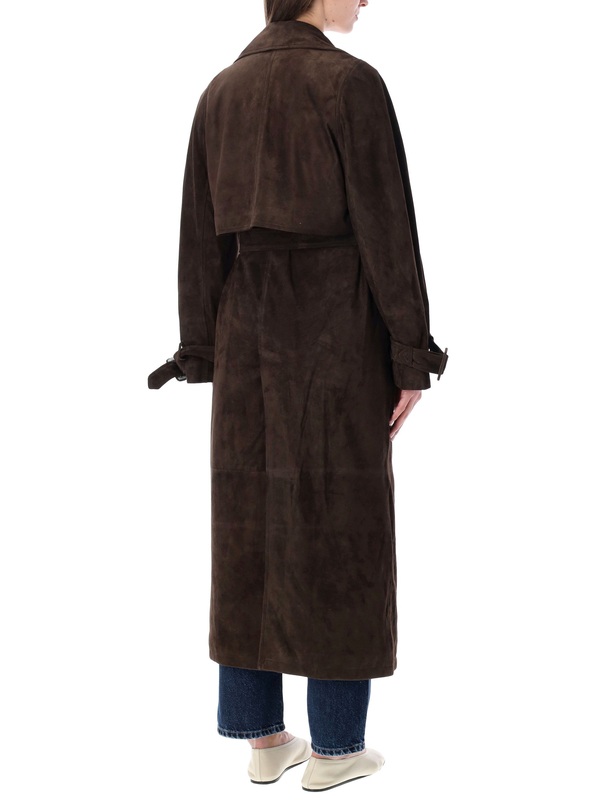 Sword suede leather trench coat Cafeine Ovine Jacket