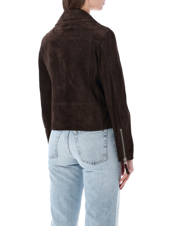 Sword Classic Biker Suede Leather Jacket Cafeine Ovine