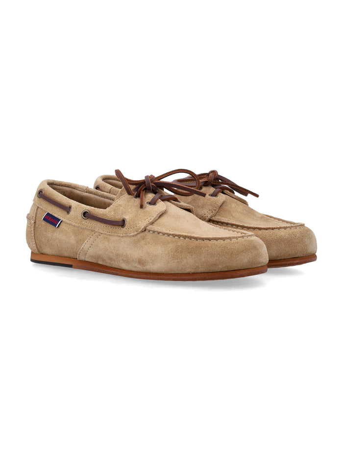 Sebago Owen womans suede boat shoes Beige Camel Upper Loafers