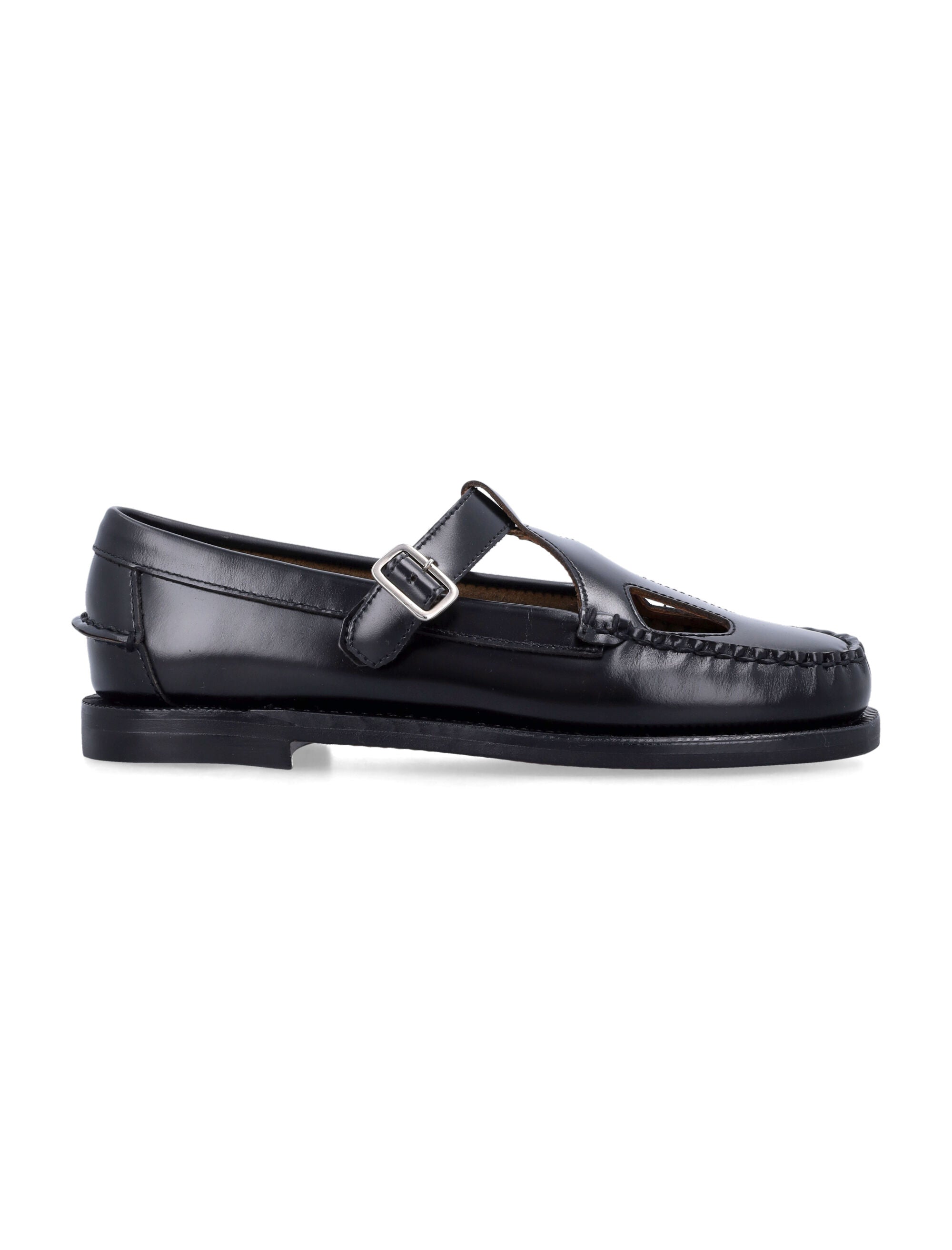 Sebago Angelina tale black leather moccasins Upper Loafers
