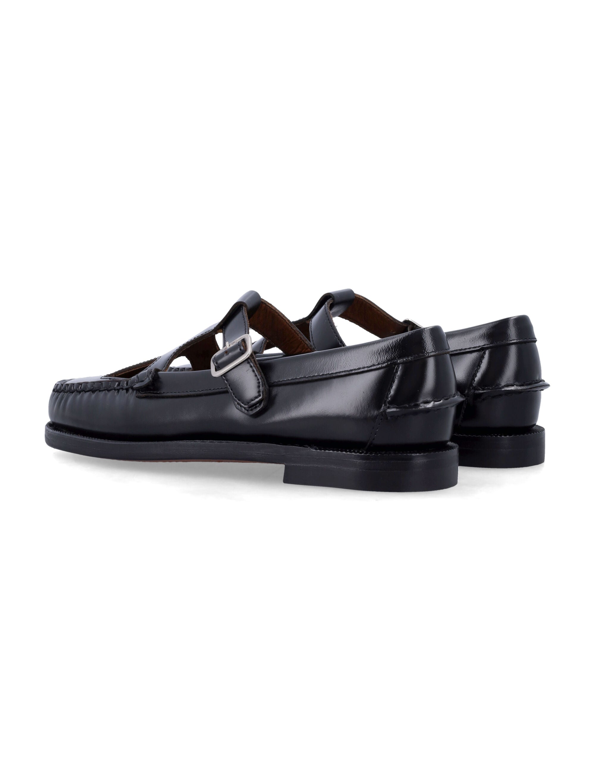 Sebago Angelina tale black leather moccasins Upper Loafers